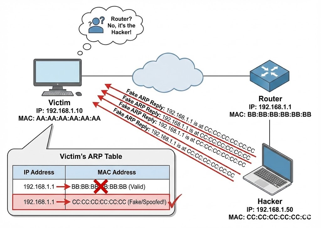 ARP Poisoning Diagram