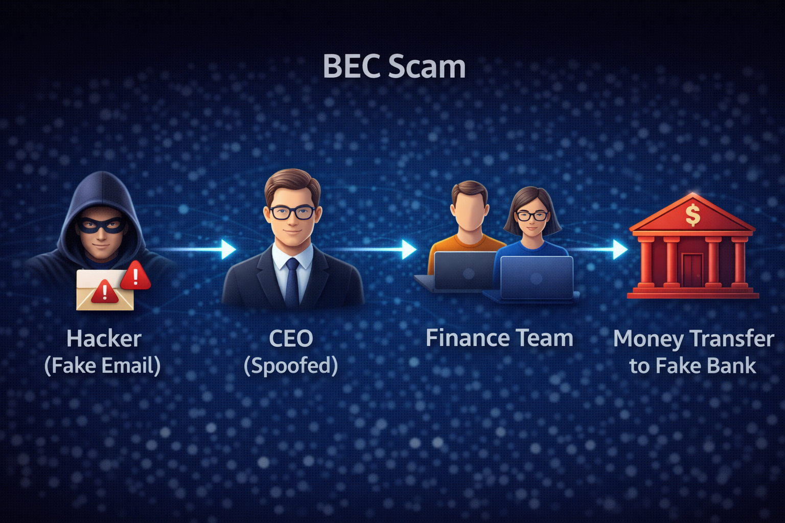 Business Email Compromise Attack Flow