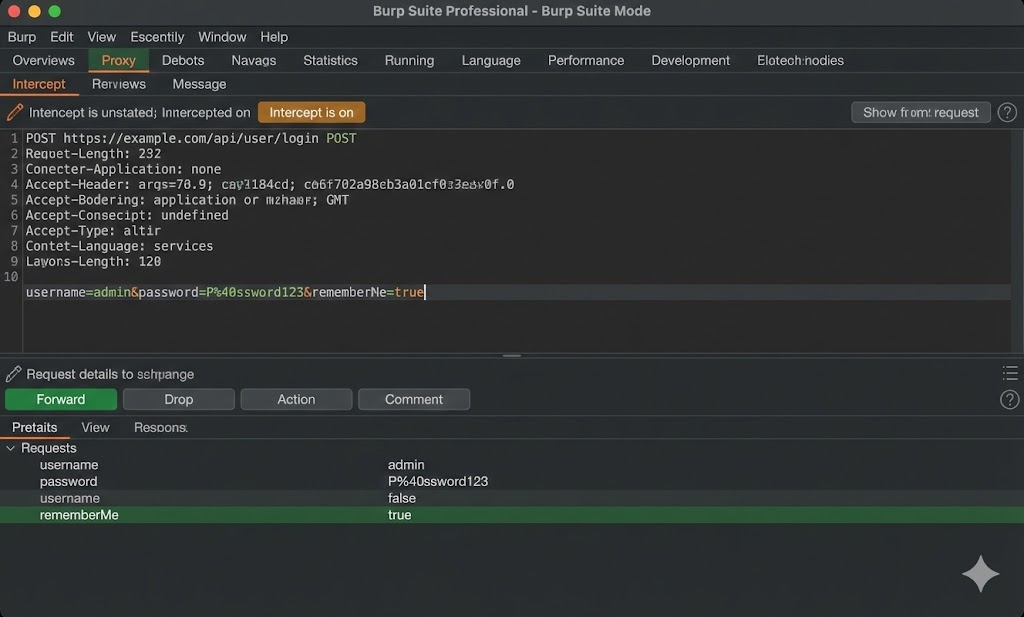 Burp Suite Intercepted Request