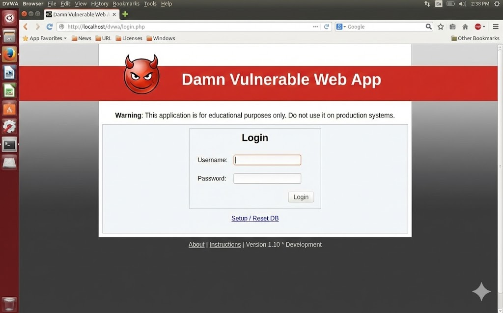 DVWA Login Page