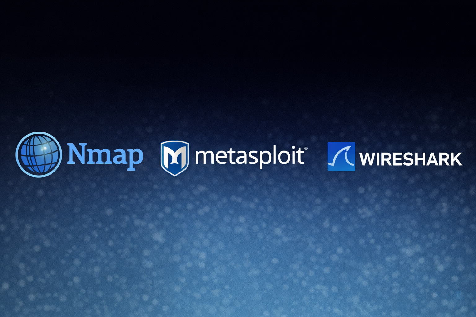 Nmap Metasploit Wireshark Logos