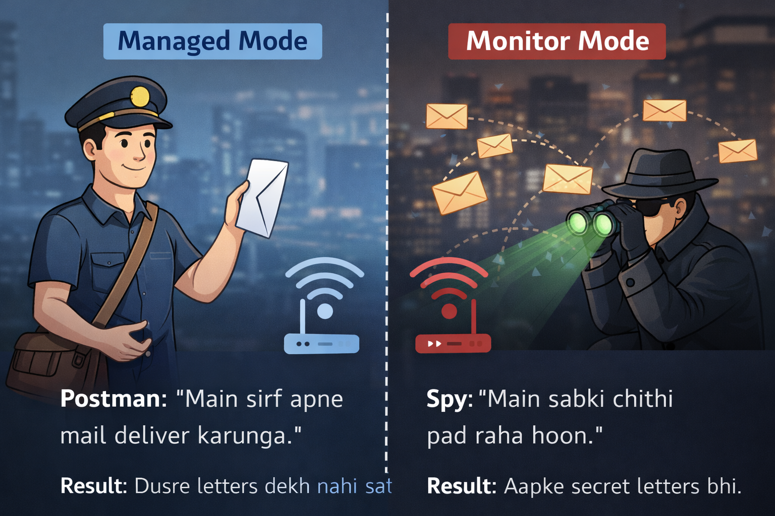 Managed vs Monitor Mode