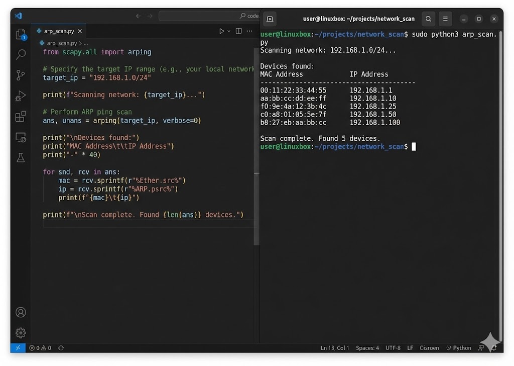 Python ARP Scanner Code