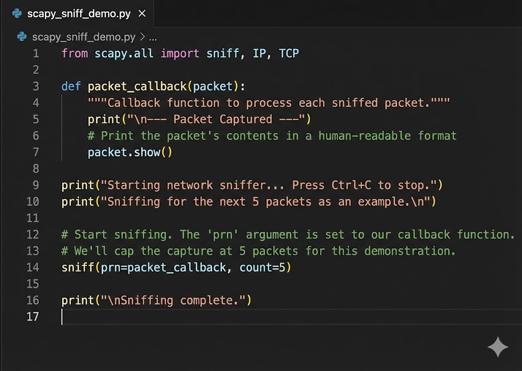 Python Packet Sniffer Code