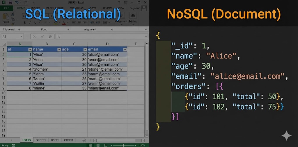 SQL vs NoSQL Structure
