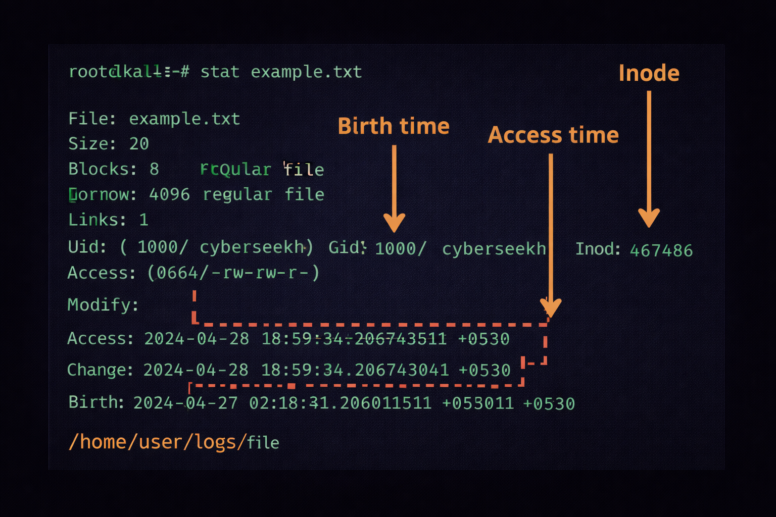 Linux Stat Command Metadata